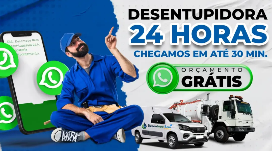 Desentupidora 24h DF - Atendimento em 30 minutos